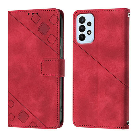 Custodia Portafoglio In Pelle Cover con Supporto YB1 per Samsung Galaxy A13 4G Rosso