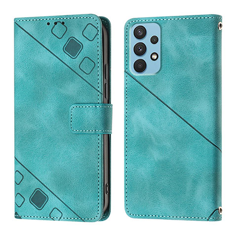 Custodia Portafoglio In Pelle Cover con Supporto YB1 per Samsung Galaxy A32 4G Verde