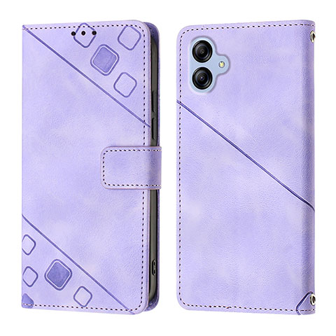 Custodia Portafoglio In Pelle Cover con Supporto YB1 per Samsung Galaxy F04 Viola