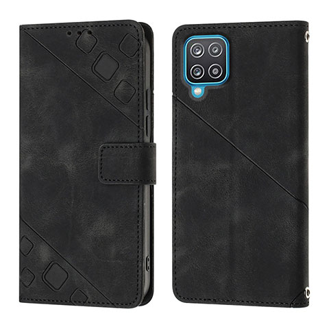 Custodia Portafoglio In Pelle Cover con Supporto YB1 per Samsung Galaxy M12 Nero