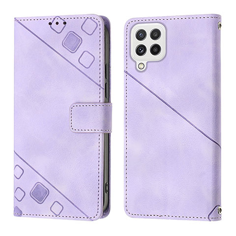 Custodia Portafoglio In Pelle Cover con Supporto YB1 per Samsung Galaxy M32 4G Viola