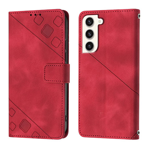 Custodia Portafoglio In Pelle Cover con Supporto YB1 per Samsung Galaxy S25 5G Rosso