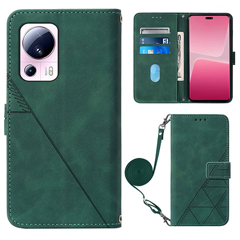 Custodia Portafoglio In Pelle Cover con Supporto YB1 per Xiaomi Civi 2 5G Verde