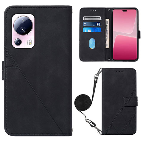 Custodia Portafoglio In Pelle Cover con Supporto YB1 per Xiaomi Mi 13 Lite 5G Nero