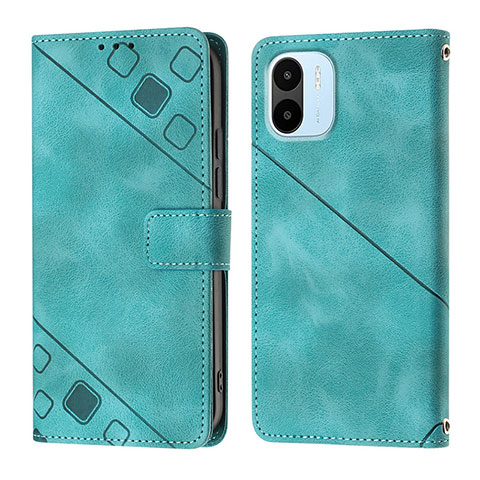 Custodia Portafoglio In Pelle Cover con Supporto YB1 per Xiaomi Poco C50 Verde