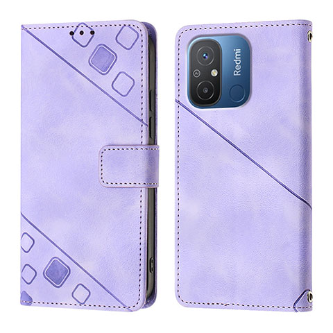 Custodia Portafoglio In Pelle Cover con Supporto YB1 per Xiaomi Poco C55 Viola