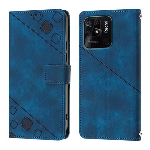 Custodia Portafoglio In Pelle Cover con Supporto YB1 per Xiaomi Redmi 10 Power Blu