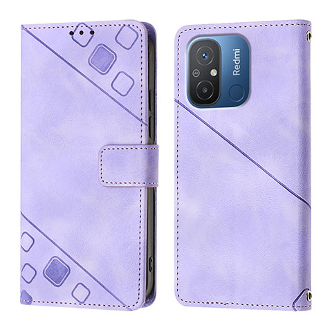 Custodia Portafoglio In Pelle Cover con Supporto YB1 per Xiaomi Redmi 11A 4G Viola