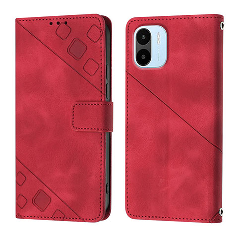 Custodia Portafoglio In Pelle Cover con Supporto YB1 per Xiaomi Redmi A2 Plus Rosso