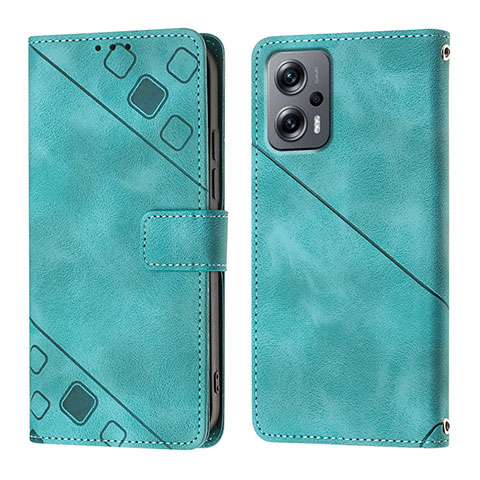 Custodia Portafoglio In Pelle Cover con Supporto YB1 per Xiaomi Redmi Note 11T Pro 5G Verde