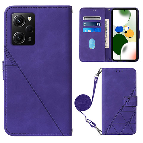 Custodia Portafoglio In Pelle Cover con Supporto YB1 per Xiaomi Redmi Note 12 Pro Speed 5G Viola