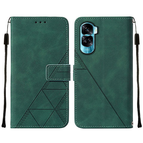 Custodia Portafoglio In Pelle Cover con Supporto YB2 per Huawei Honor 90 Lite 5G Verde