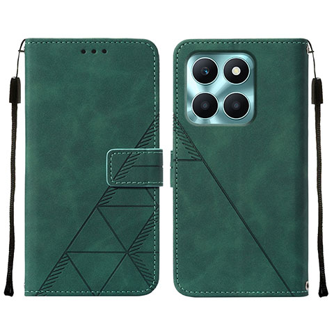 Custodia Portafoglio In Pelle Cover con Supporto YB2 per Huawei Honor X6a Verde