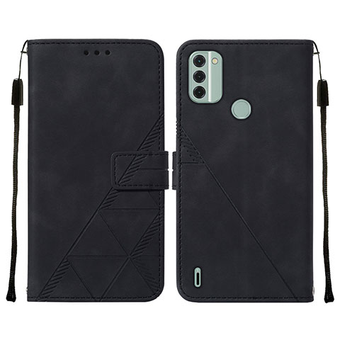 Custodia Portafoglio In Pelle Cover con Supporto YB2 per Nokia C31 Nero