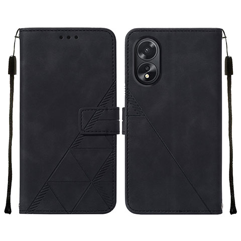 Custodia Portafoglio In Pelle Cover con Supporto YB2 per Oppo A18 Nero