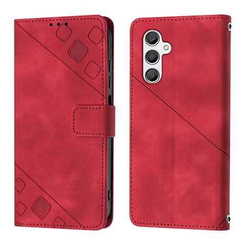 Custodia Portafoglio In Pelle Cover con Supporto YB2 per Samsung Galaxy A24 4G Rosso