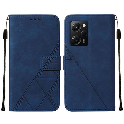 Custodia Portafoglio In Pelle Cover con Supporto YB2 per Xiaomi Poco X5 Pro 5G Blu