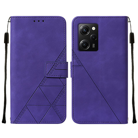 Custodia Portafoglio In Pelle Cover con Supporto YB2 per Xiaomi Poco X5 Pro 5G Viola