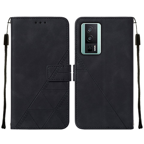 Custodia Portafoglio In Pelle Cover con Supporto YB2 per Xiaomi Redmi K60 5G Nero