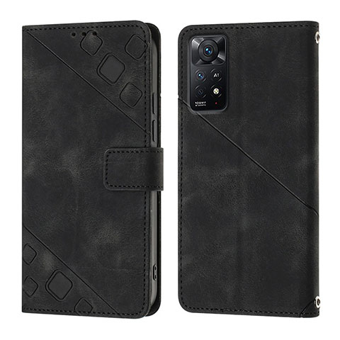 Custodia Portafoglio In Pelle Cover con Supporto YB2 per Xiaomi Redmi Note 11 Pro 4G Nero