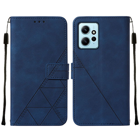 Custodia Portafoglio In Pelle Cover con Supporto YB2 per Xiaomi Redmi Note 12 4G Blu