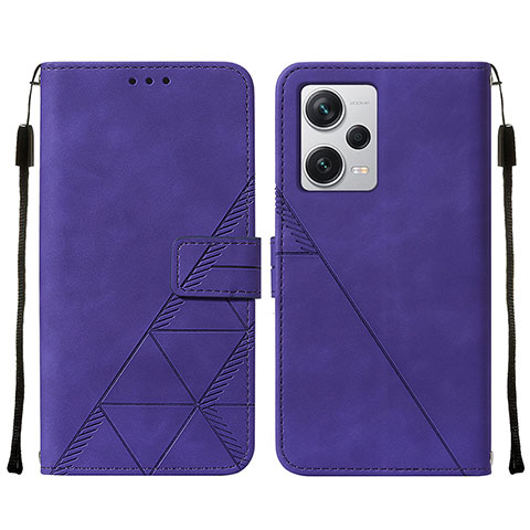 Custodia Portafoglio In Pelle Cover con Supporto YB2 per Xiaomi Redmi Note 12 Pro+ Plus 5G Viola