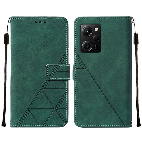 Custodia Portafoglio In Pelle Cover con Supporto YB2 per Xiaomi Redmi Note 12 Pro Speed 5G Verde