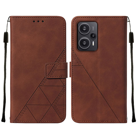 Custodia Portafoglio In Pelle Cover con Supporto YB2 per Xiaomi Redmi Note 12 Turbo 5G Marrone