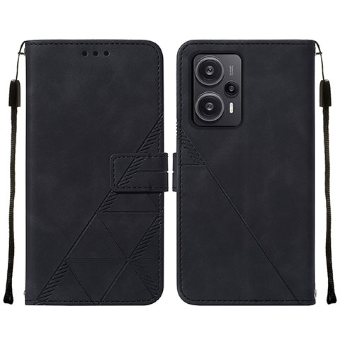 Custodia Portafoglio In Pelle Cover con Supporto YB2 per Xiaomi Redmi Note 12 Turbo 5G Nero