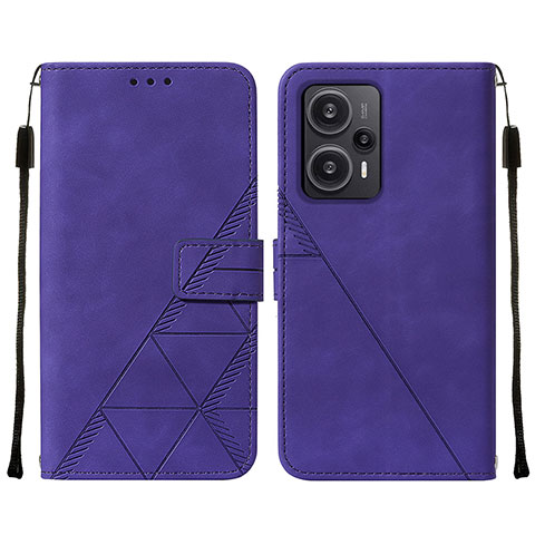 Custodia Portafoglio In Pelle Cover con Supporto YB2 per Xiaomi Redmi Note 12 Turbo 5G Viola