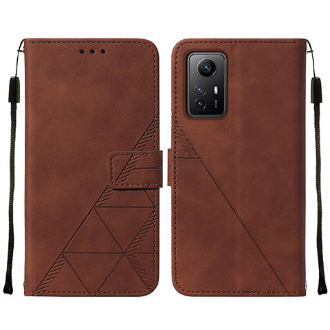 Custodia Portafoglio In Pelle Cover con Supporto YB2 per Xiaomi Redmi Note 12S Marrone