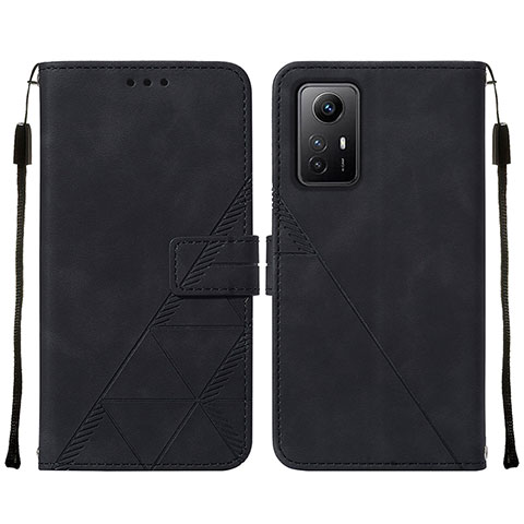 Custodia Portafoglio In Pelle Cover con Supporto YB2 per Xiaomi Redmi Note 12S Nero