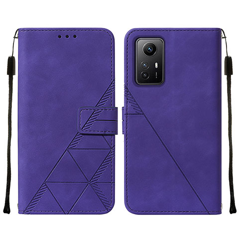 Custodia Portafoglio In Pelle Cover con Supporto YB2 per Xiaomi Redmi Note 12S Viola