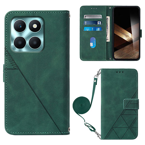 Custodia Portafoglio In Pelle Cover con Supporto YB3 per Huawei Honor X8b Verde