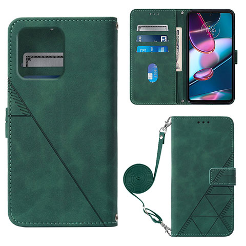 Custodia Portafoglio In Pelle Cover con Supporto YB3 per Motorola Moto Edge 40 Pro 5G Verde