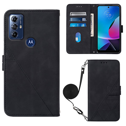 Custodia Portafoglio In Pelle Cover con Supporto YB3 per Motorola Moto G Play (2023) Nero