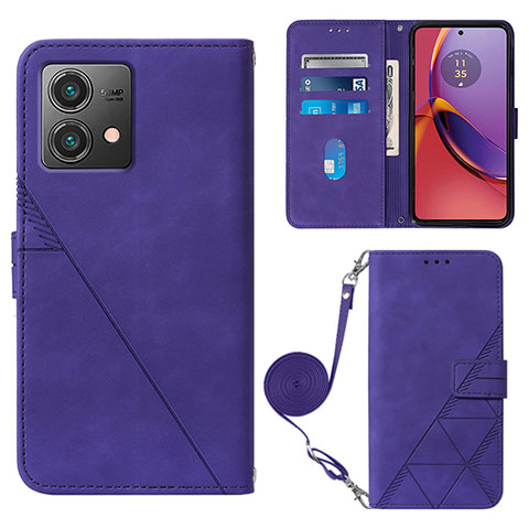 Custodia Portafoglio In Pelle Cover con Supporto YB3 per Motorola Moto G84 5G Viola