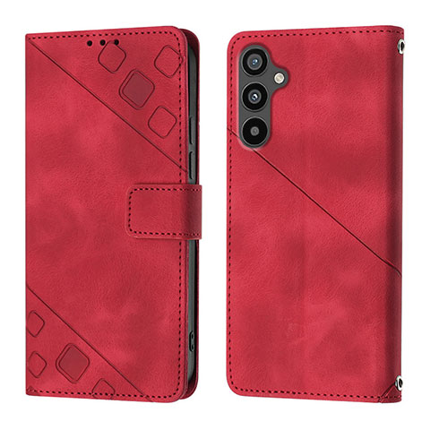 Custodia Portafoglio In Pelle Cover con Supporto YB3 per Samsung Galaxy A34 5G Rosso