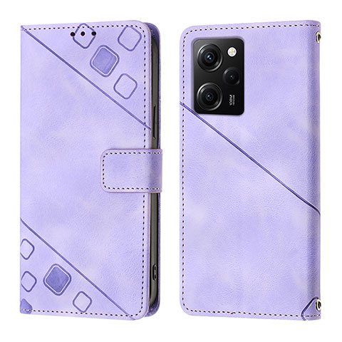 Custodia Portafoglio In Pelle Cover con Supporto YB3 per Xiaomi Poco X5 Pro 5G Viola