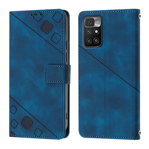 Custodia Portafoglio In Pelle Cover con Supporto YB3 per Xiaomi Redmi 10 Prime Blu