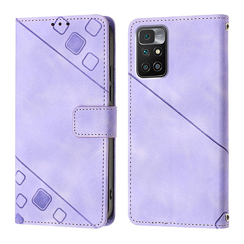 Custodia Portafoglio In Pelle Cover con Supporto YB3 per Xiaomi Redmi 10 Prime Viola