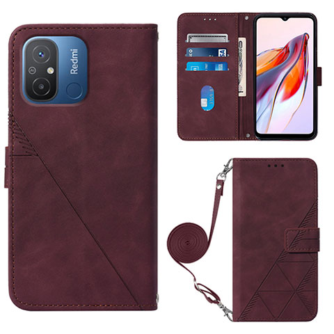 Custodia Portafoglio In Pelle Cover con Supporto YB3 per Xiaomi Redmi 11A 4G Rosso