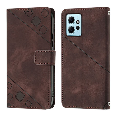 Custodia Portafoglio In Pelle Cover con Supporto YB3 per Xiaomi Redmi Note 12 4G Marrone