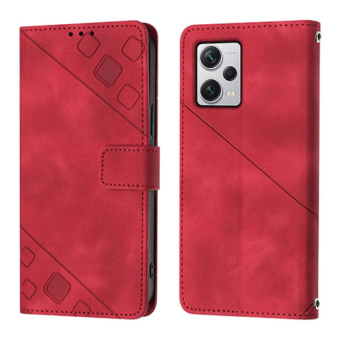 Custodia Portafoglio In Pelle Cover con Supporto YB3 per Xiaomi Redmi Note 12 Explorer Rosso