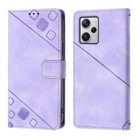 Custodia Portafoglio In Pelle Cover con Supporto YB3 per Xiaomi Redmi Note 12 Explorer Viola