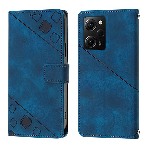 Custodia Portafoglio In Pelle Cover con Supporto YB3 per Xiaomi Redmi Note 12 Pro Speed 5G Blu