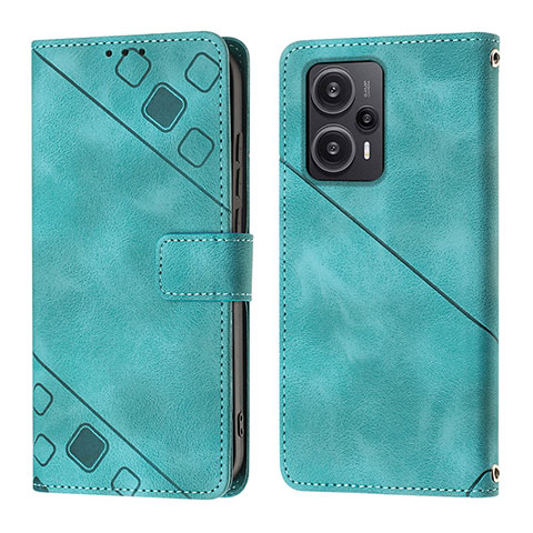 Custodia Portafoglio In Pelle Cover con Supporto YB3 per Xiaomi Redmi Note 12 Turbo 5G Verde