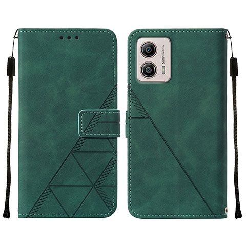 Custodia Portafoglio In Pelle Cover con Supporto YB4 per Motorola Moto G53 5G Verde