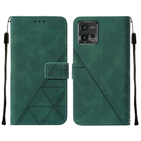 Custodia Portafoglio In Pelle Cover con Supporto YB4 per Motorola Moto G72 Verde