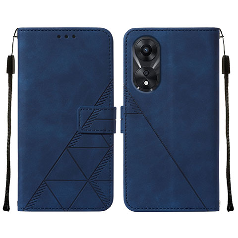 Custodia Portafoglio In Pelle Cover con Supporto YB4 per Oppo A58 5G Blu